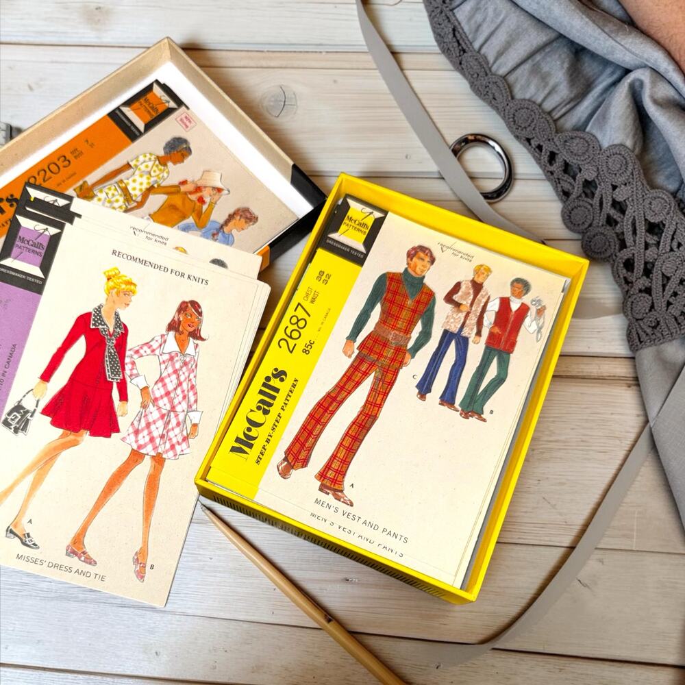 Vintage Style McCall's Patterns Notecards Set, Chronicle Books Retro 1960s 1970s